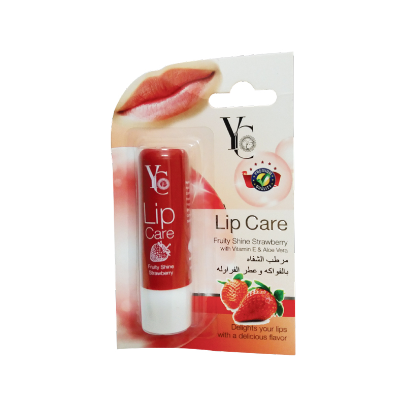 YC Fruity Shine Strawberry Lip Care with Vitamin E & Aloe Vera  3.8g stick