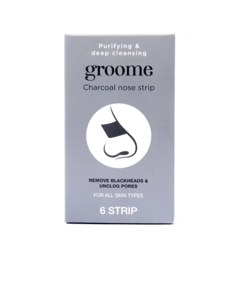 Groome Black Head Remover Charcoal Nose strips(Monthly Pack) 6 pcs