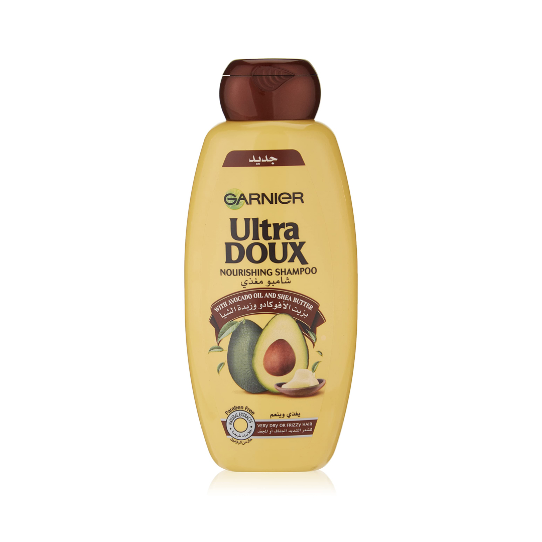 Garnier Ultra Doux Nourishing Shampoo with Avocado Oil and Shea Butter for Very Dry or Fizzy Hair 400ml