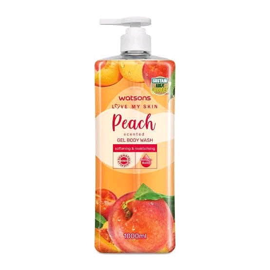 Watsons Love My Skin Peach Scented Gel Body Wash  1000ml