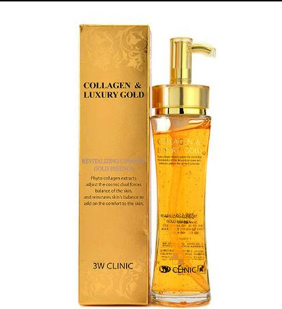 3W Clinic collagen and luxury revitalizing comfort 24K gold essence – 150ml