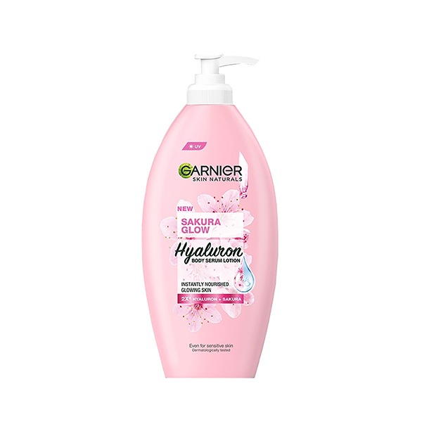 Garnier Skin Natural New Sakura Glow Hyaluron Body Serum Lotion for Instantly Nourished Glowing 400ml
