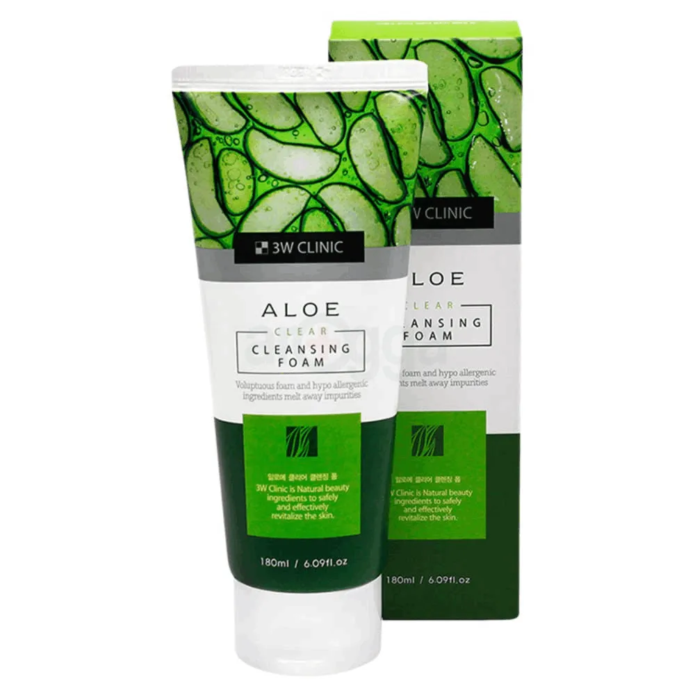 3W Clinic Aloe Clear Cleansing Foam 180 ml