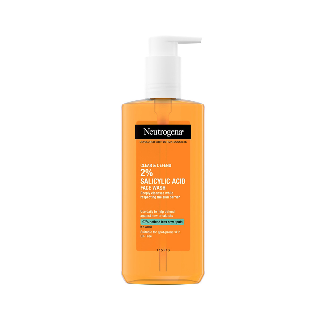 Neutrogena Clear & Defend 2% Salicylic Acid Oil Free Face Wash for Spot Prone Skin 200ml